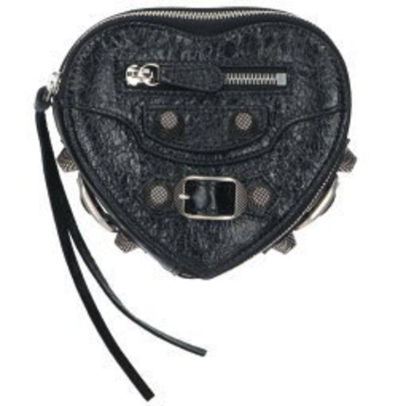 BALENCIAGA Heart Motif Jewelry Pouch Black - Picture 1 of 3